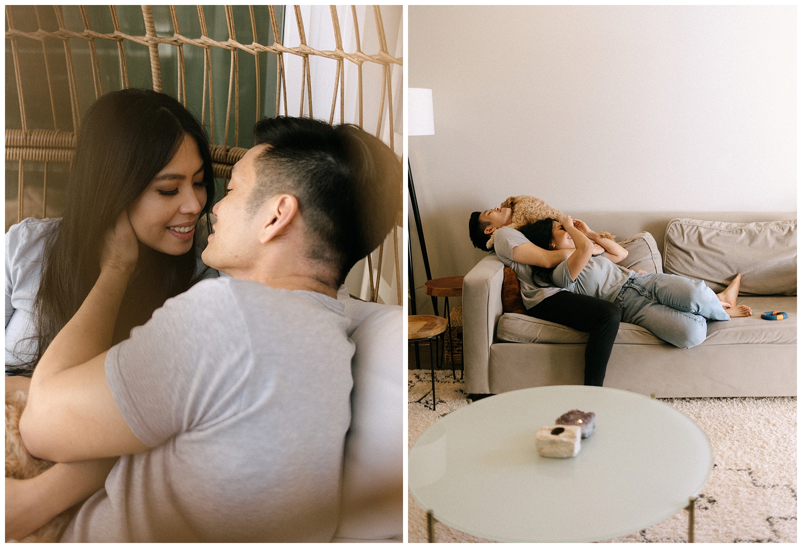 Engagement photos in home